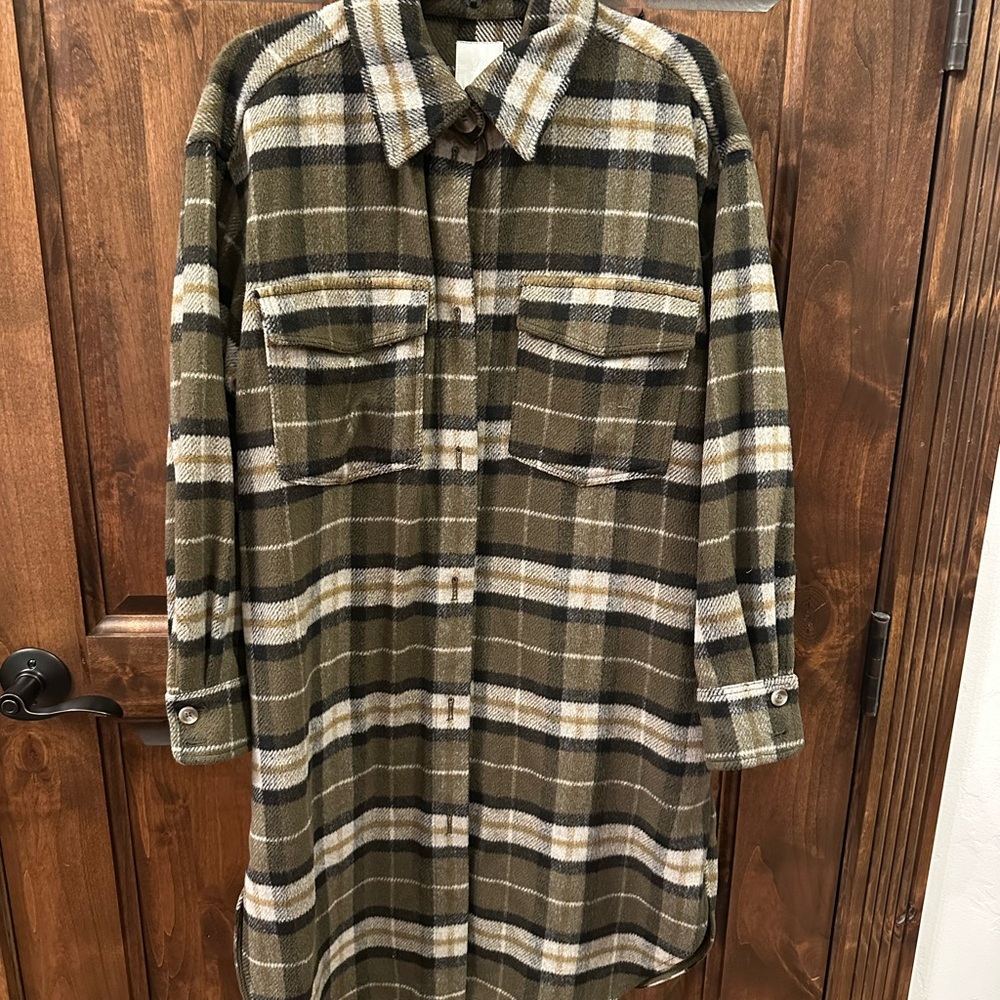 Plaid Green Women's Shacket/Dress